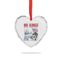 No Kings Since 1776 George Washington Heart Crystal Glass Ornament Political Humor Gift