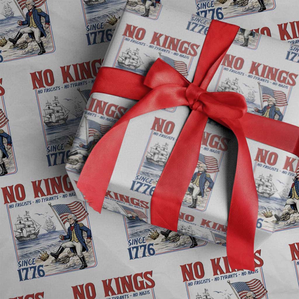 No Kings Since 1776 George Washington Wrapping Paper Roll Political Humor Gift
