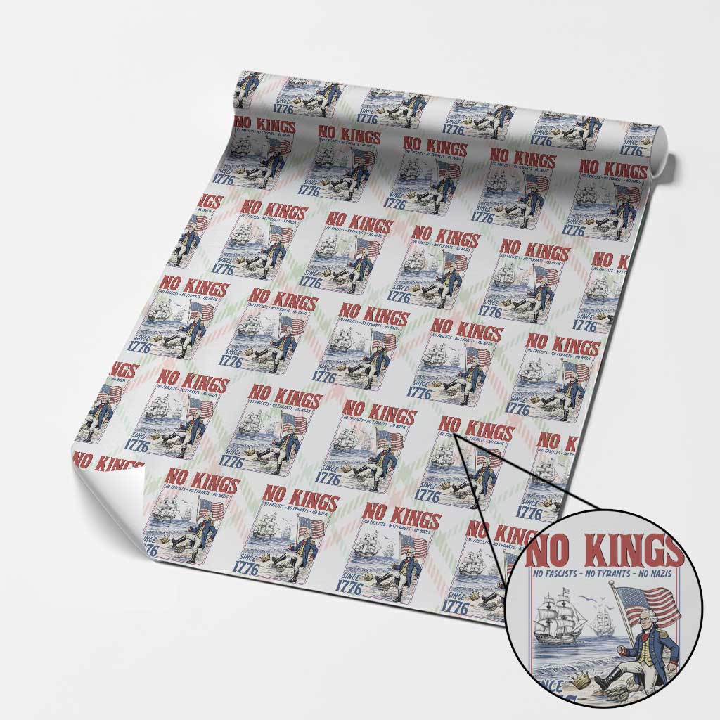 No Kings Since 1776 George Washington Wrapping Paper Roll Political Humor Gift