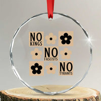 No Kings Wildflower Retro Boho Floral Crystal Glass Ornament