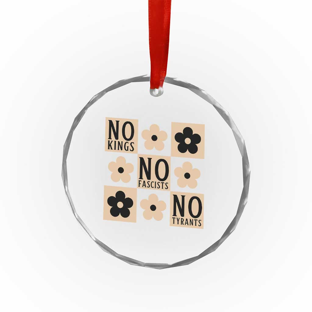 No Kings Wildflower Retro Boho Floral Crystal Glass Ornament