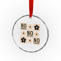 No Kings Wildflower Retro Boho Floral Crystal Glass Ornament