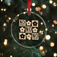 No Kings Wildflower Retro Boho Floral Crystal Glass Ornament