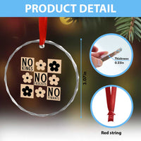 No Kings Wildflower Retro Boho Floral Crystal Glass Ornament