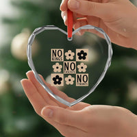 No Kings Wildflower Retro Boho Floral Heart Crystal Glass Ornament