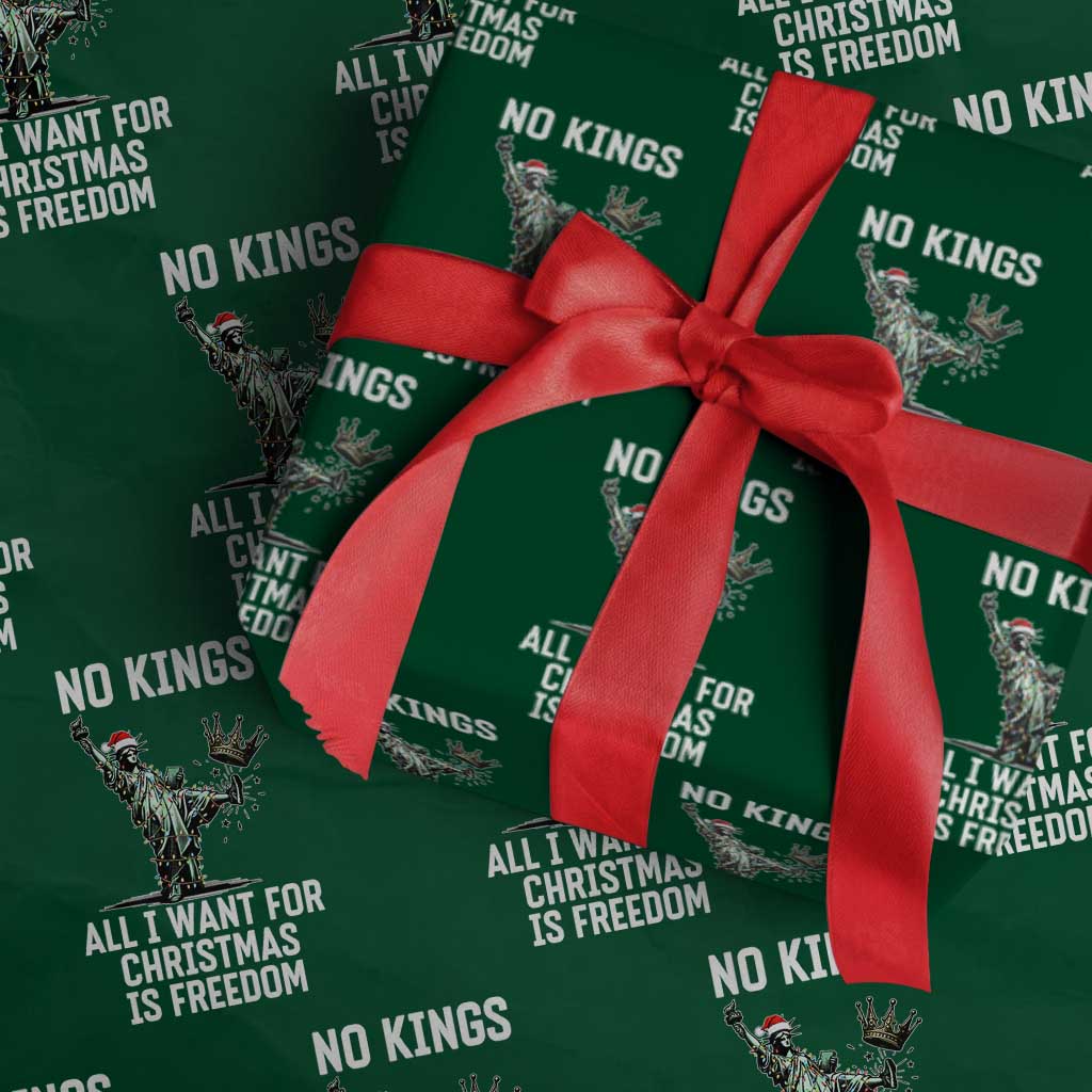 No Kings Wrapping Paper Roll All I Want For Xmas Is Freedom - Wonder Print Shop