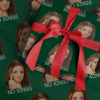 No Kings Wrapping Paper Roll Funny Disgusted Doll Face Meme