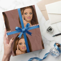 No Kings Wrapping Paper Roll Funny Disgusted Doll Face Meme