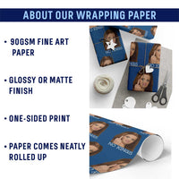 No Kings Wrapping Paper Roll Funny Disgusted Doll Face Meme
