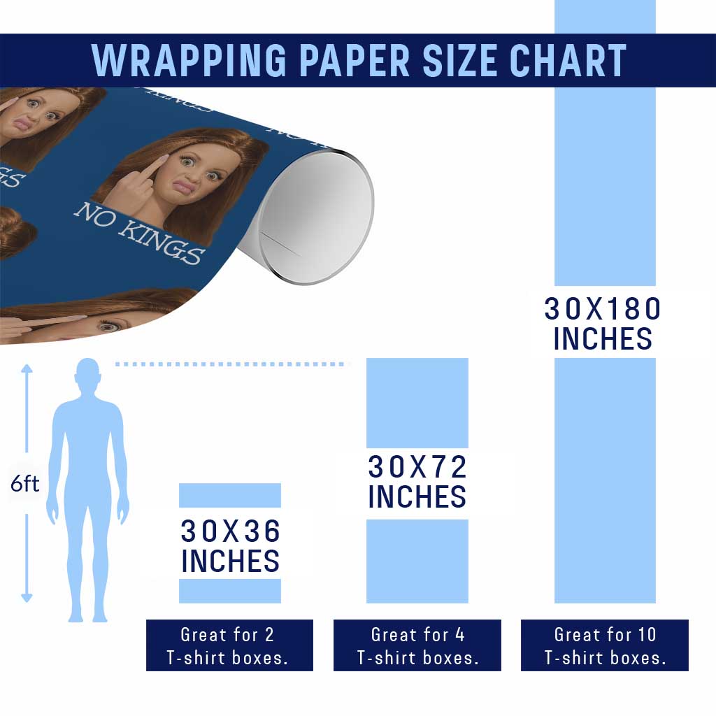 No Kings Wrapping Paper Roll Funny Disgusted Doll Face Meme