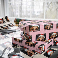No Kings Wrapping Paper Roll Funny Disgusting Doll Face Meme Christmas - Wonder Print Shop