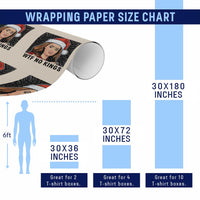 No Kings Wrapping Paper Roll Funny Disgusting Doll Face Meme Christmas - Wonder Print Shop