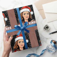 No Kings Wrapping Paper Roll Funny Doll Face Meme Christmas - Wonder Print Shop