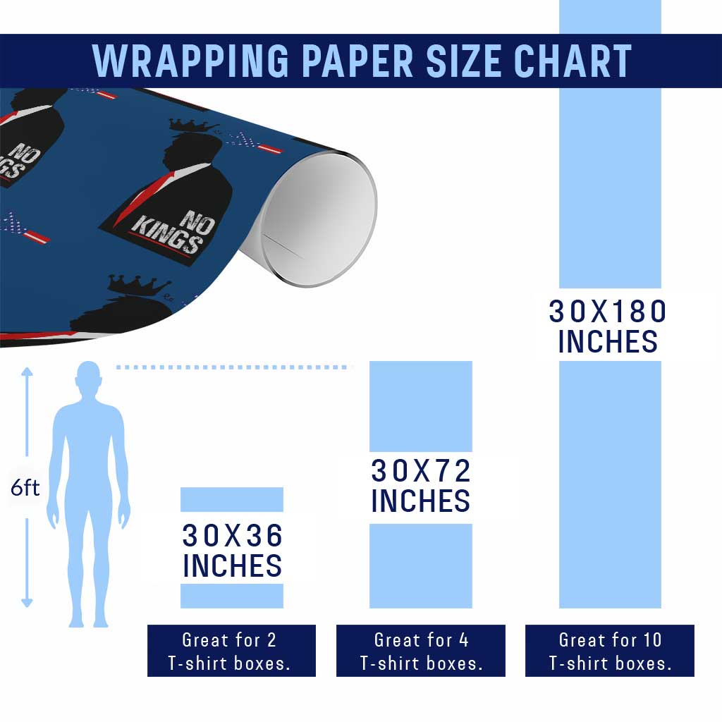 No Kings Wrapping Paper Roll Funny Resist Meme - Wonder Print Shop