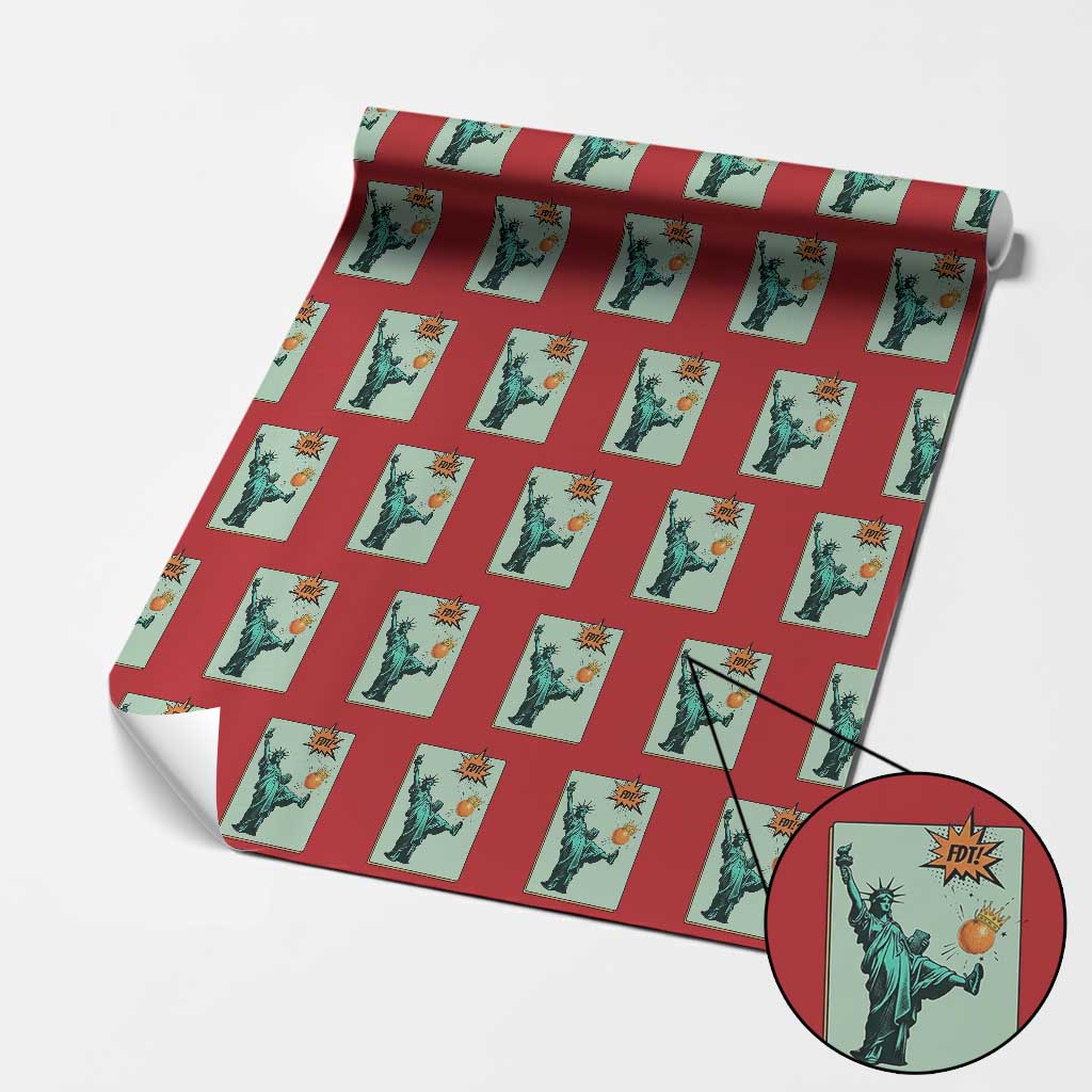 No Kings Wrapping Paper Roll Statue of Liberty Political Protest - undefined