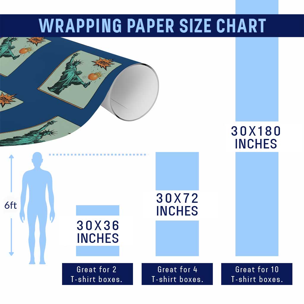 No Kings Wrapping Paper Roll Statue of Liberty Political Protest - undefined