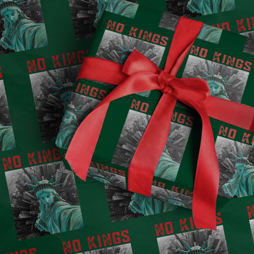 No Kings Wrapping Paper Roll Statue of Liberty Selfie Freedom - Wonder Print Shop