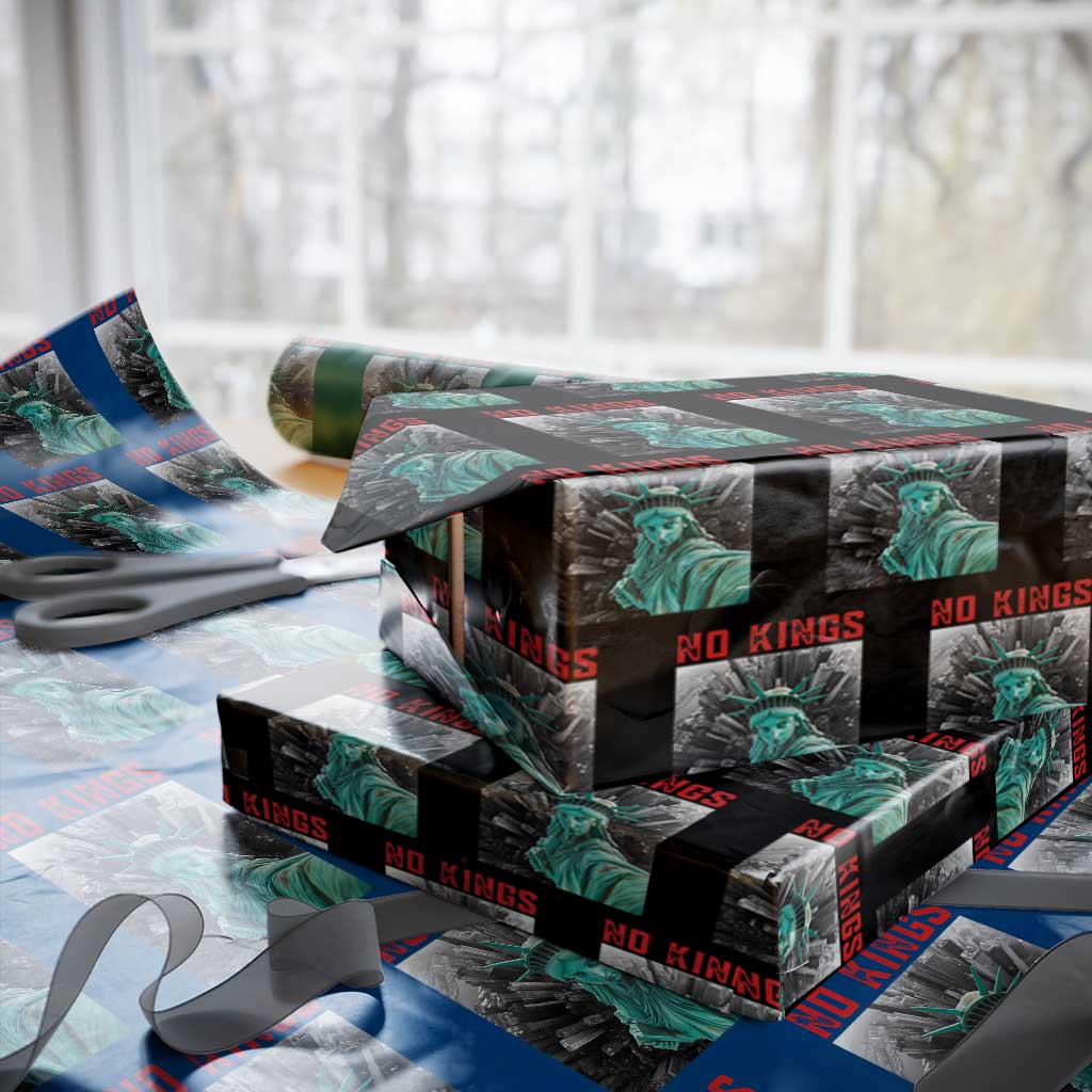 No Kings Wrapping Paper Roll Statue of Liberty Selfie Freedom - Wonder Print Shop