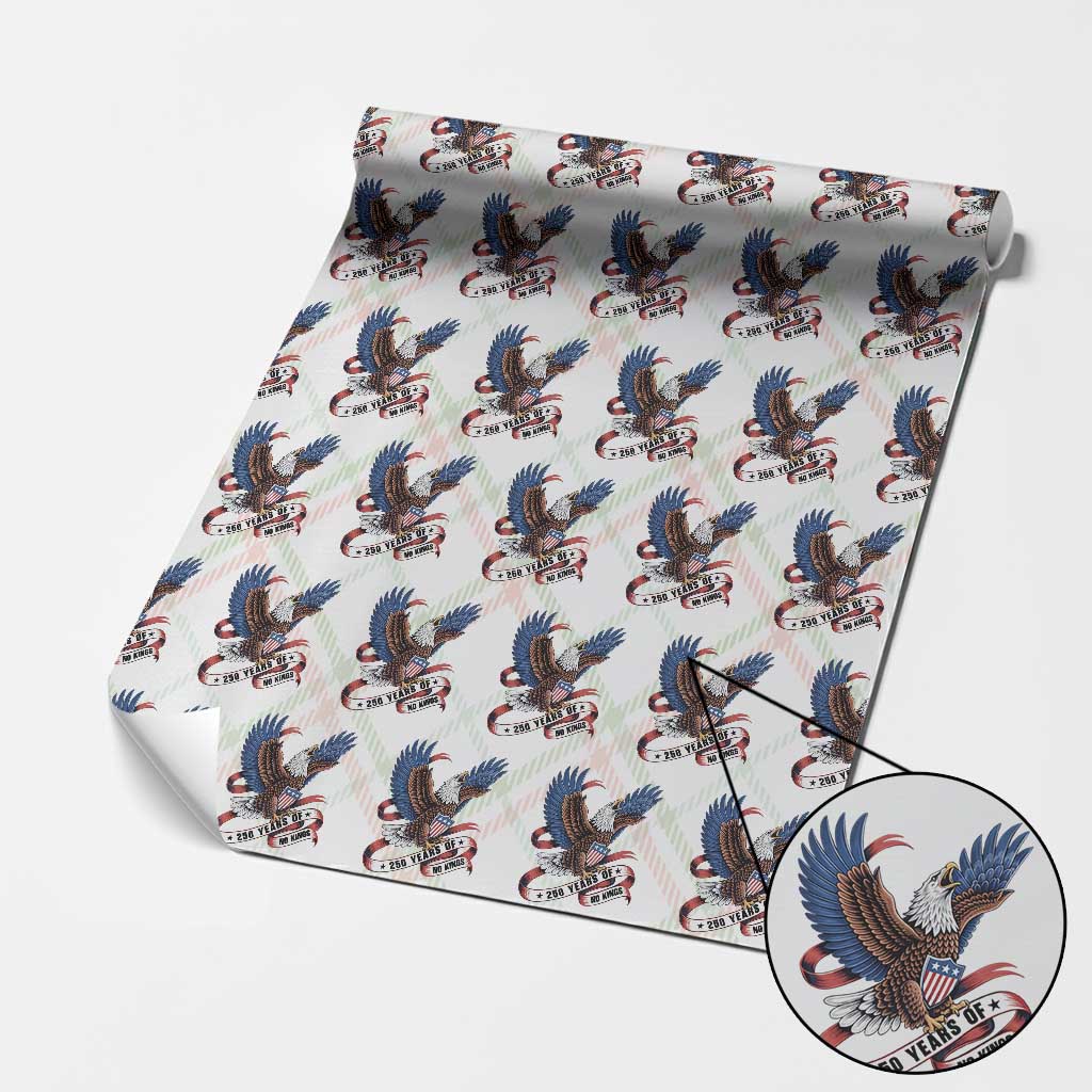 No Kings Wrapping Paper Roll USA 250th Anniversary Freedom Eagle