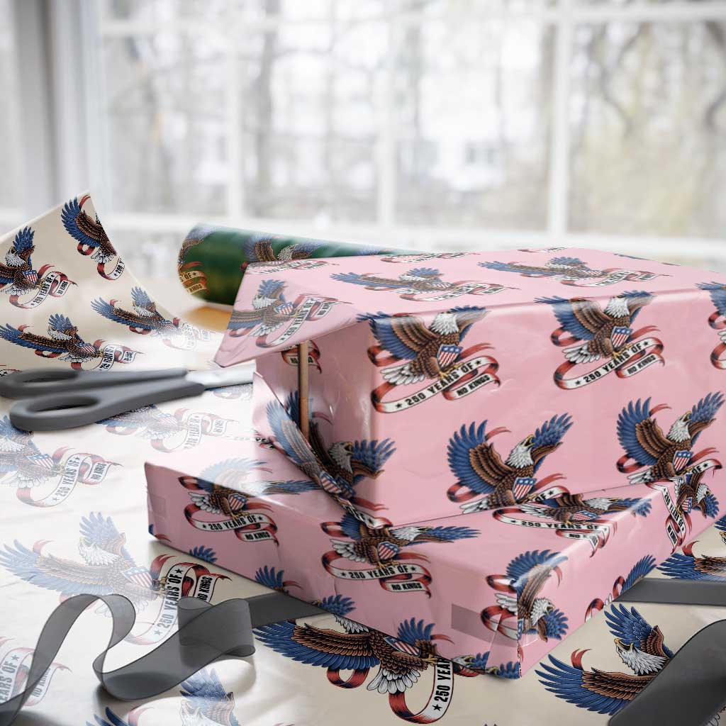 No Kings Wrapping Paper Roll USA 250th Anniversary Freedom Eagle