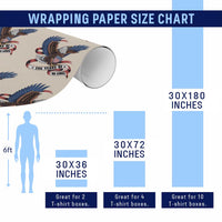 No Kings Wrapping Paper Roll USA 250th Anniversary Freedom Eagle
