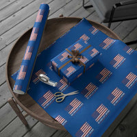 No Man Left Behind Distressed USA Flag Wrapping Paper Roll Patriotic US Military Brotherhood