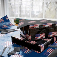 No Man Left Behind Distressed USA Flag Wrapping Paper Roll Patriotic US Military Brotherhood