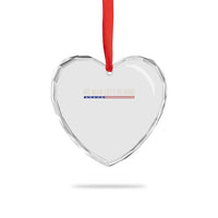 No Man Left Behind Minimalist Patriotic Flag Heart Crystal Glass Ornament US Military Brotherhood Pride