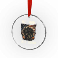 No Man Left Behind Soldiers Brotherhood Crystal Glass Ornament American Flag US Military