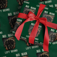 No Man Left Behind Soldiers Brotherhood Wrapping Paper Roll American Flag US Military