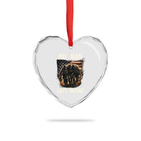 No Man Left Behind Soldiers Brotherhood Heart Crystal Glass Ornament American Flag US Military