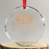 No One Is Illegal On Stolen Land Crystal Glass Ornament We Walk On Native Land Vintage American Map - Wonder Print Shop