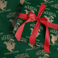 No One Is Illegal On Stolen Land Wrapping Paper Roll North America Vintage Map - Wonder Print Shop