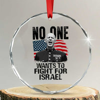 No One Wants To Fight For Israel Crystal Glass Ornament Marine Veteran American Freedom