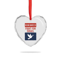 No One Wants To Fight For Israel Dove Heart Crystal Glass Ornament Peace Freedom Supporter Anti War