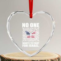 No One Wants To Fight For Israel Heart Crystal Glass Ornament America First Anti War