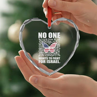 No One Wants To Fight For Israel Heart Crystal Glass Ornament America First Anti War