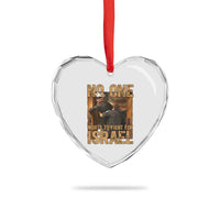 No One Wants To Fight For Israel Heart Crystal Glass Ornament America First Veteran Message Anti War