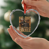 No One Wants To Fight For Israel Heart Crystal Glass Ornament America First Veteran Message Anti War