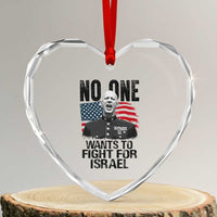 No One Wants To Fight For Israel Heart Crystal Glass Ornament Marine Veteran American Freedom