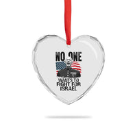 No One Wants To Fight For Israel Heart Crystal Glass Ornament Marine Veteran American Freedom