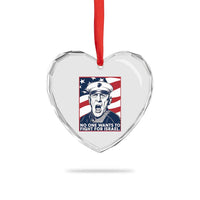 No One Wants To Fight For Israel Heart Crystal Glass Ornament US Marine Veteran Anti War