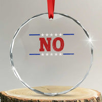 No Protest Patriotic Crystal Glass Ornament Red White Blue Freedom Political Satire