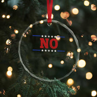 No Protest Patriotic Crystal Glass Ornament Red White Blue Freedom Political Satire