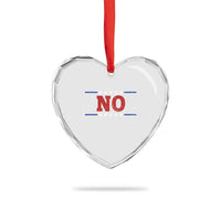 No Protest Patriotic Heart Crystal Glass Ornament Red White Blue Freedom Political Satire