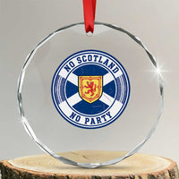 No Scotland No Party Crystal Glass Ornament Scottish Lion Rampant Crest Vintage Saltire Flag