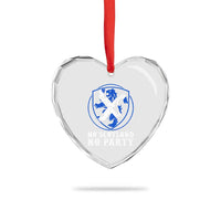 No Scotland No Party Distressed Shield Saltire Cross Heart Crystal Glass Ornament Vintage Football Fans Game Day