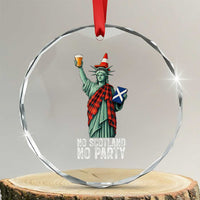 No Scotland No Party Funny Statue of Liberty Celebration Crystal Glass Ornament Saltire Flag Glasgow Cone Scottish Football Fans