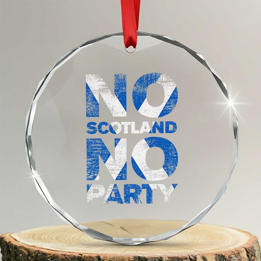 No Scotland No Party Saltire Flag Crystal Glass Ornament Football Fans Soccer Tournament Sports Lover
