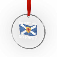 No Scotland No Party Saltire Flag Lion Rampant Crest Crystal Glass Ornament Game Day Soccer Fans Football Tournament
